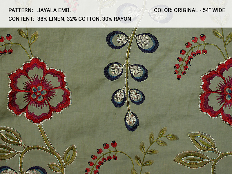JAYALA AMBROIDERY fabric collection cover - Catania Silks